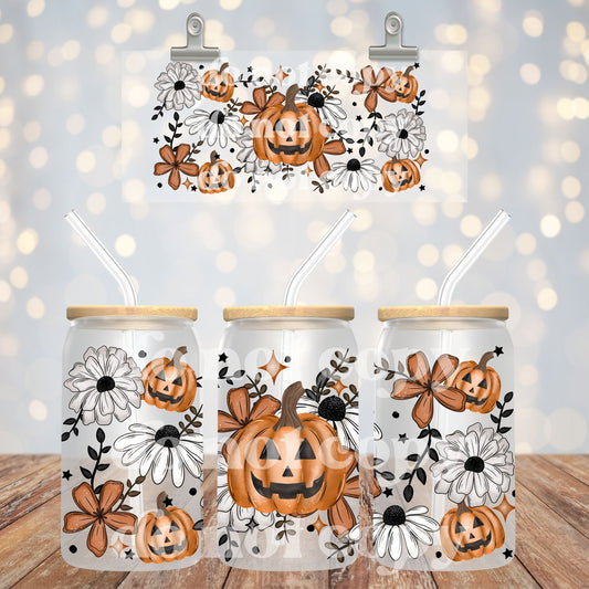 Coquette Jack'O'Lantern Glass Can Cup