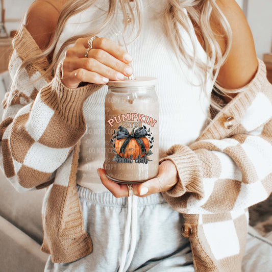 Pumpkin Patch Social Club Glass Can Cup